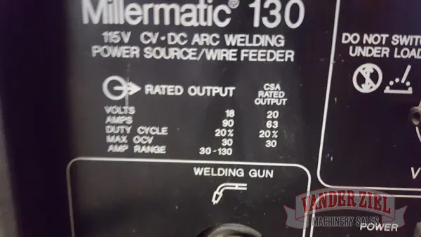 Miller Millermatic 130 Welding Power Source - Gallery Thumbnail 5