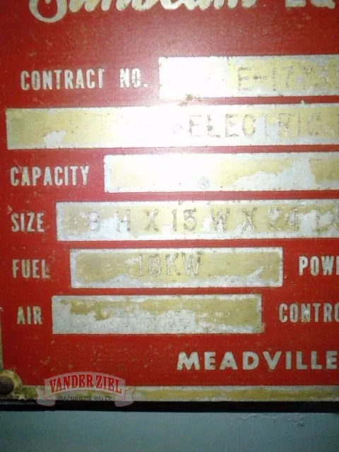 Sunbeam Type HG 2000F Furnace, 2,000 Degrees - Prefetch Image 1528