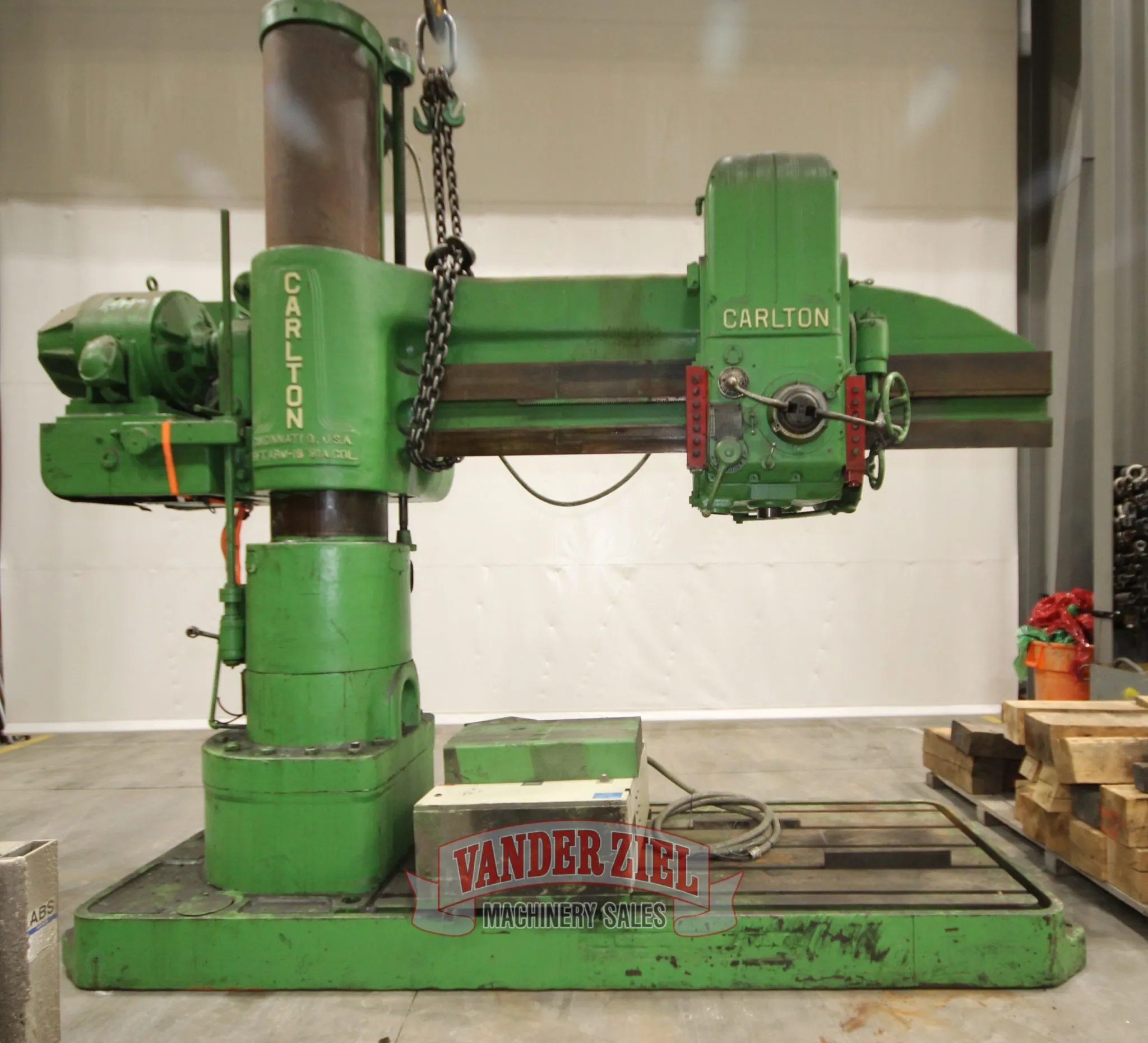 Carlton 8’ x 19” Radial Drill, Model 4A - Add An Inverter Drive - Make it Like New!! - Main Image 1