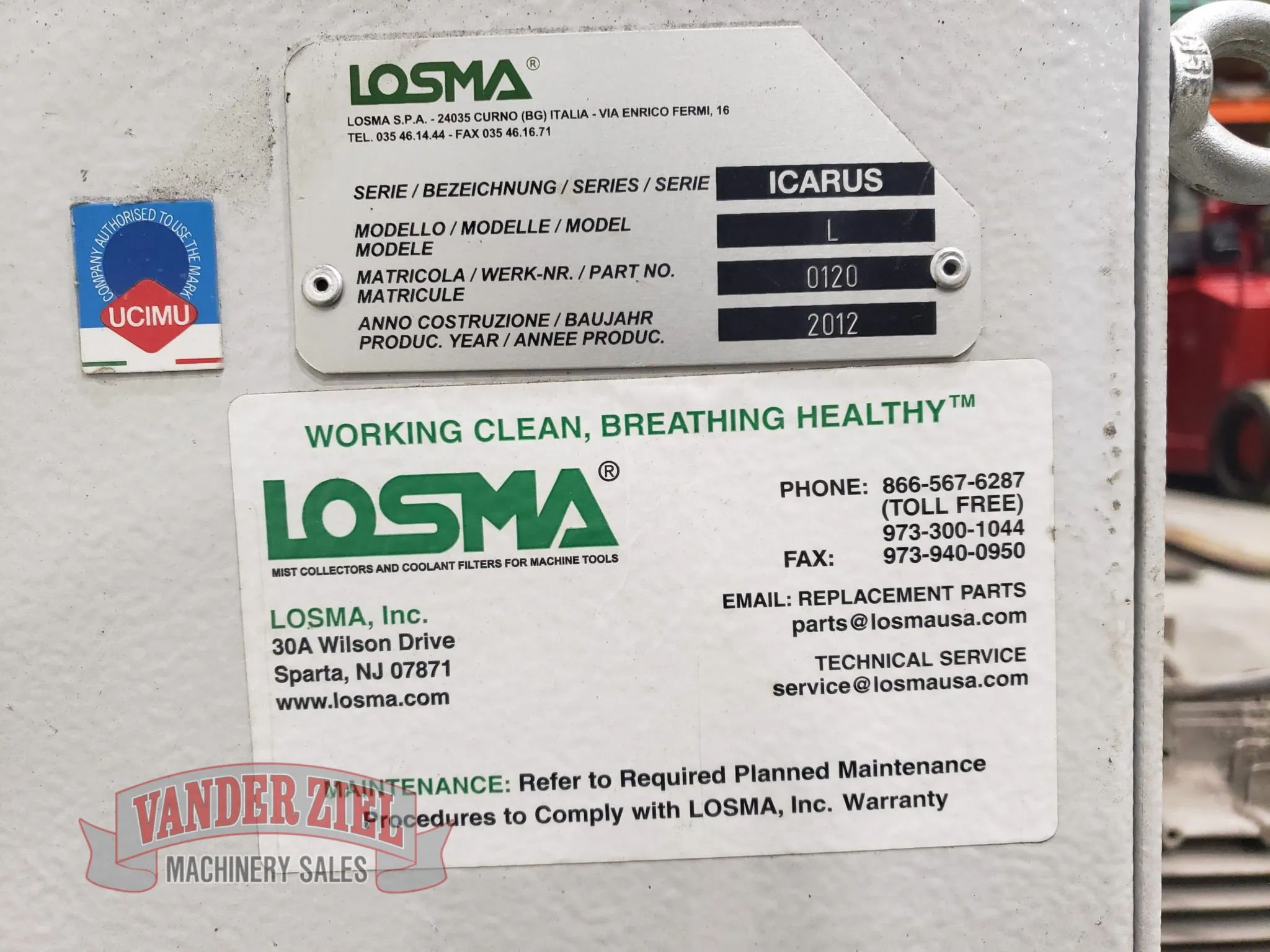 Losma Mist Collector, Model Icarus L with High Efficiency Filter, H13 - Prefetch Image 28385