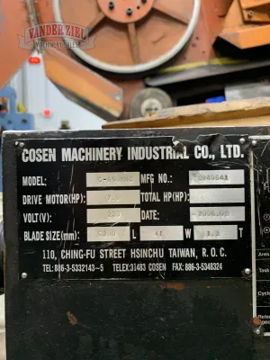 Cosen 15” x 25”Swivel Head Mitering Horizontal Saw, Model C-650MNC - Gallery Thumbnail 9