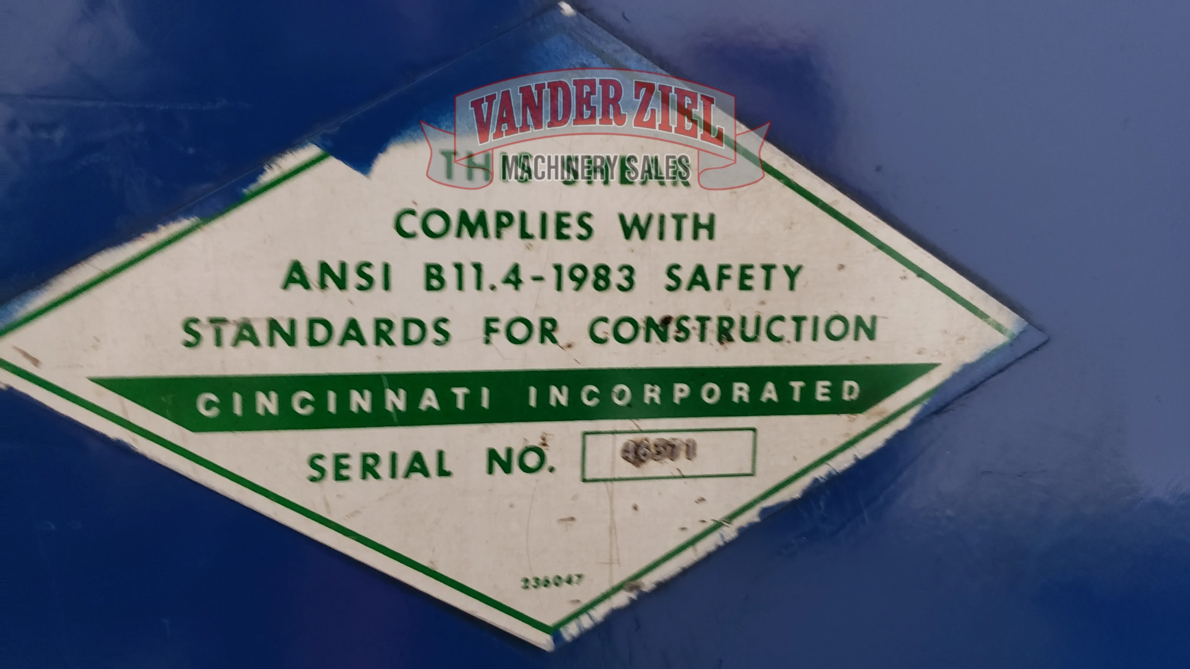Cincinnati 10’ x ¼” Hydraulic Shear, Model 2500HS x 10 - Prefetch Image 31545