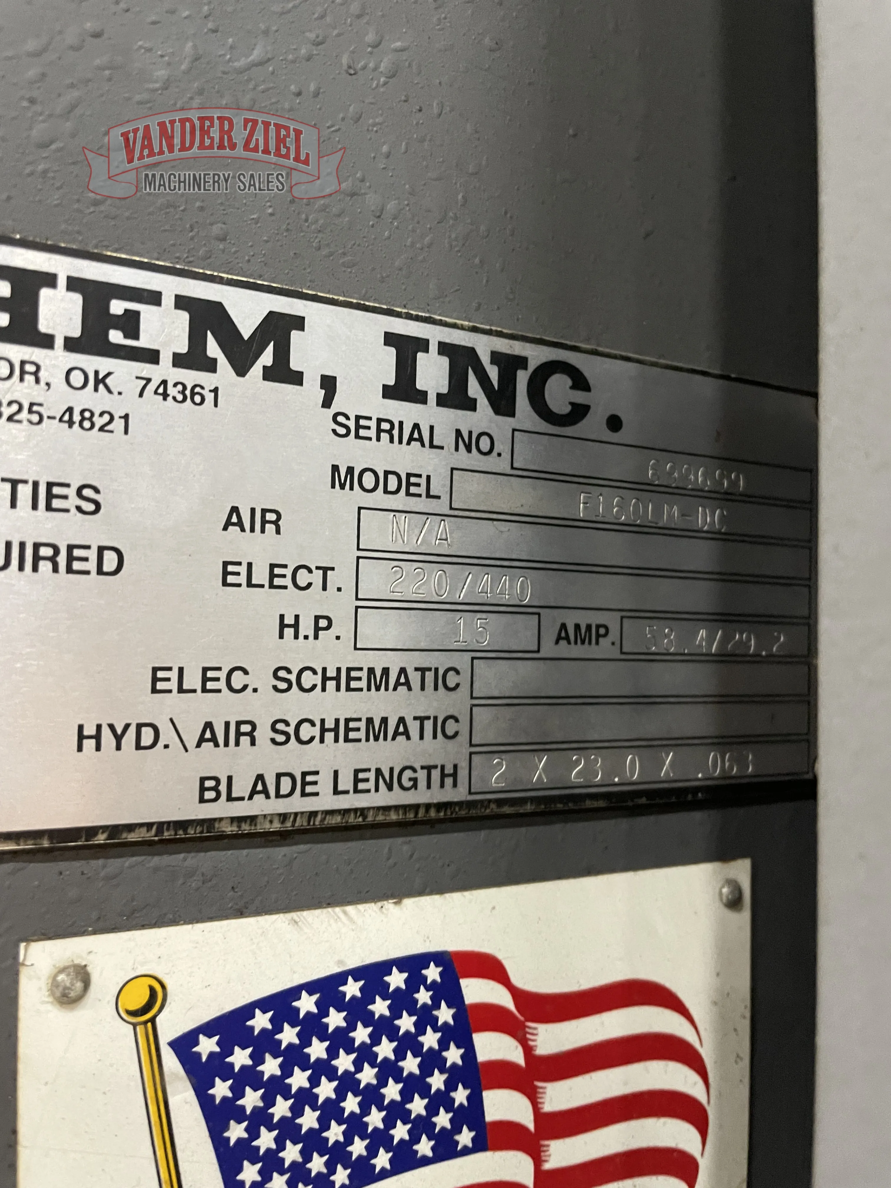 HE&M 25” x 30” Dual Post Column Horizontal Saw, Model F160LM-60 - Prefetch Image 32924