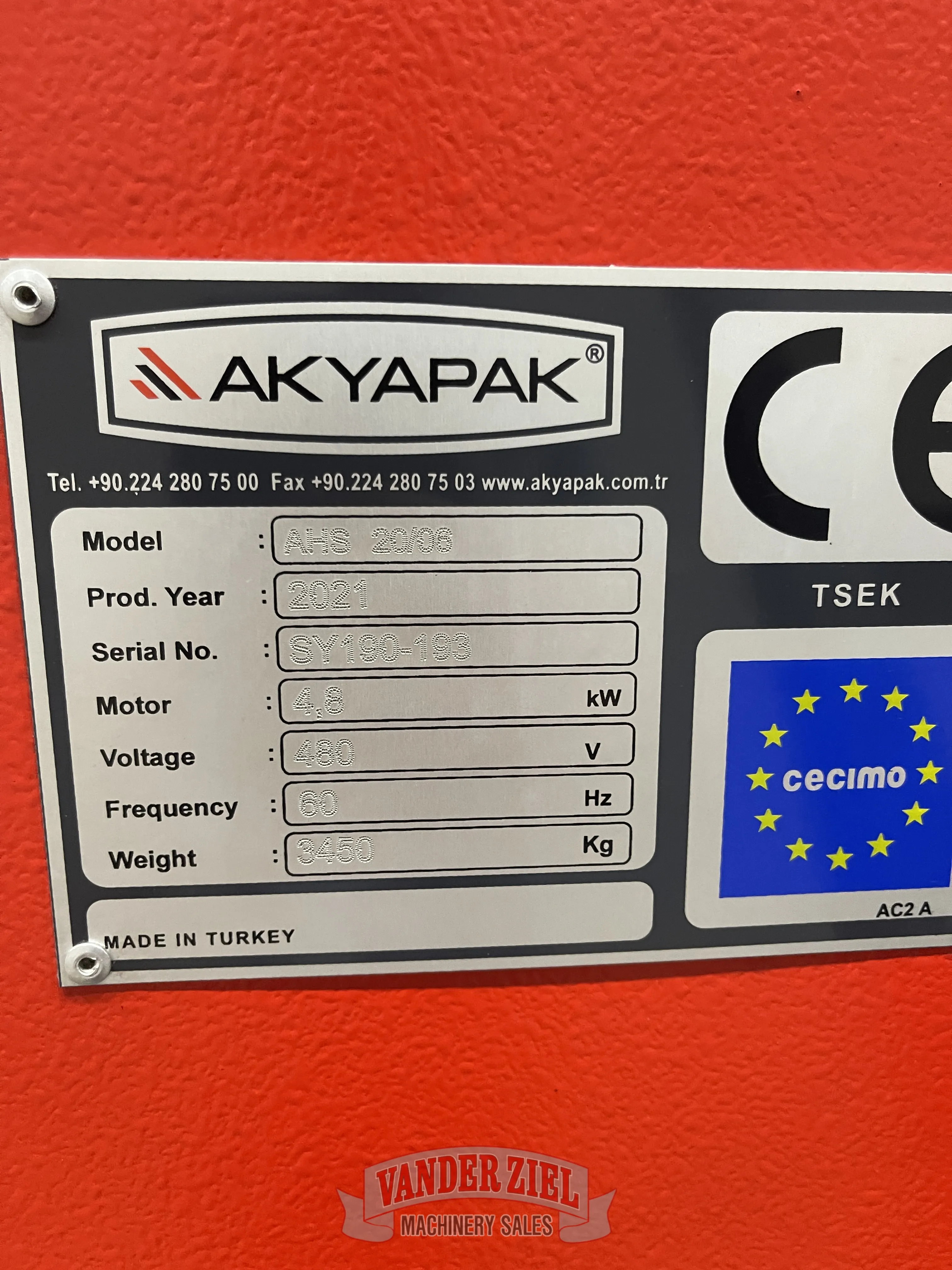 Akyapak 6' x 1/4" Plate Bending Roll, Model AHS 20/06 Top & Side Support - NEW - Prefetch Image 33695