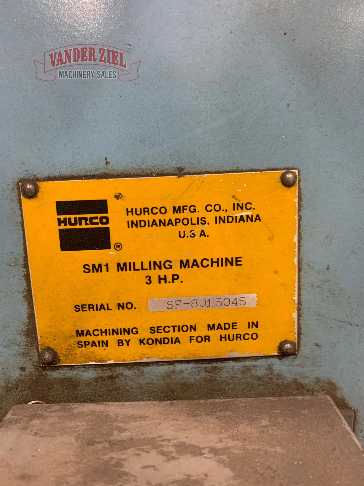 Hurco Vertical Knee Mill, 11” x 48” Table, Model SM-1 - Prefetch Image 34872
