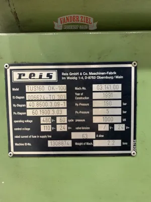 Reis 110 Ton 4-Post Hydraulic Spotting Press, Model TUS160 0K-100, 03.141.00 - Gallery Thumbnail 10