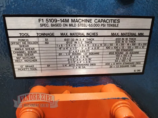 Scotchman 51 Ton Ironworker, Model FI 5109-14M - Gallery Thumbnail 11