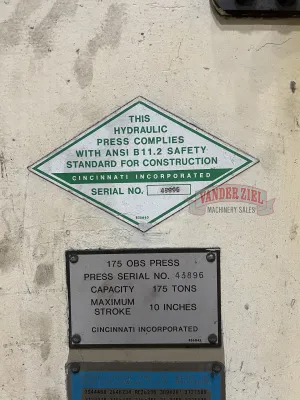 Cincinnati Hydraulic Punch Press, Model 175-OBS - Gallery Thumbnail 12