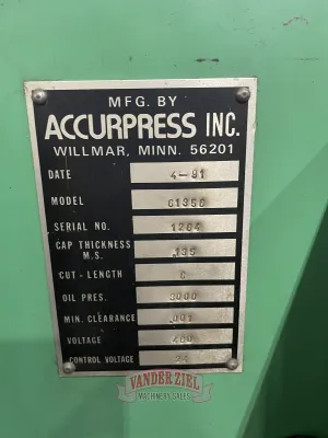 Accurshear 6’ x 10 Gauge Low Profile Hydraulic Shear, Model 61356 - Gallery Thumbnail 10