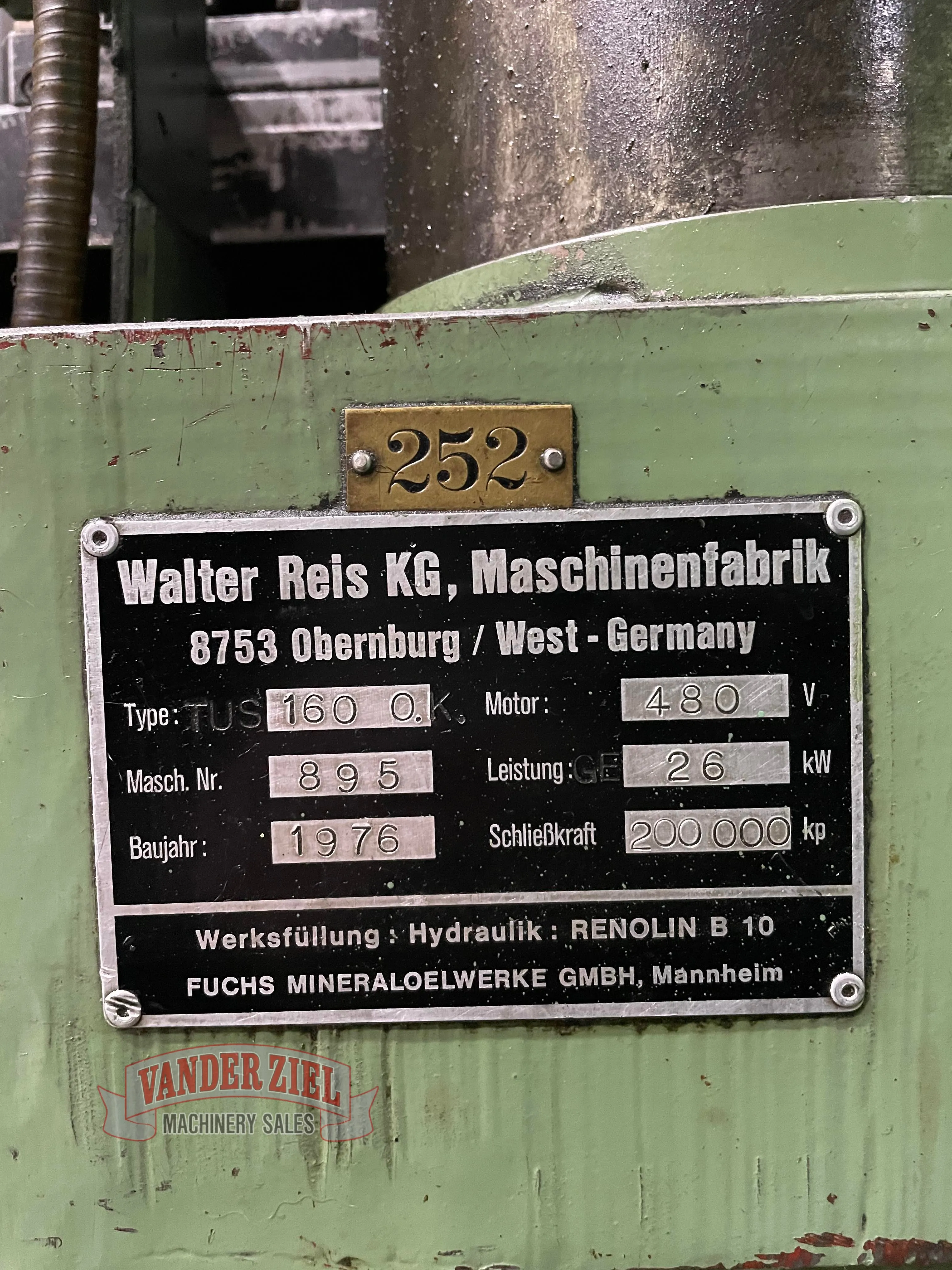 Reis 220 Ton Four Post Spotting Press, Model TUS160-OK - Prefetch Image 36713