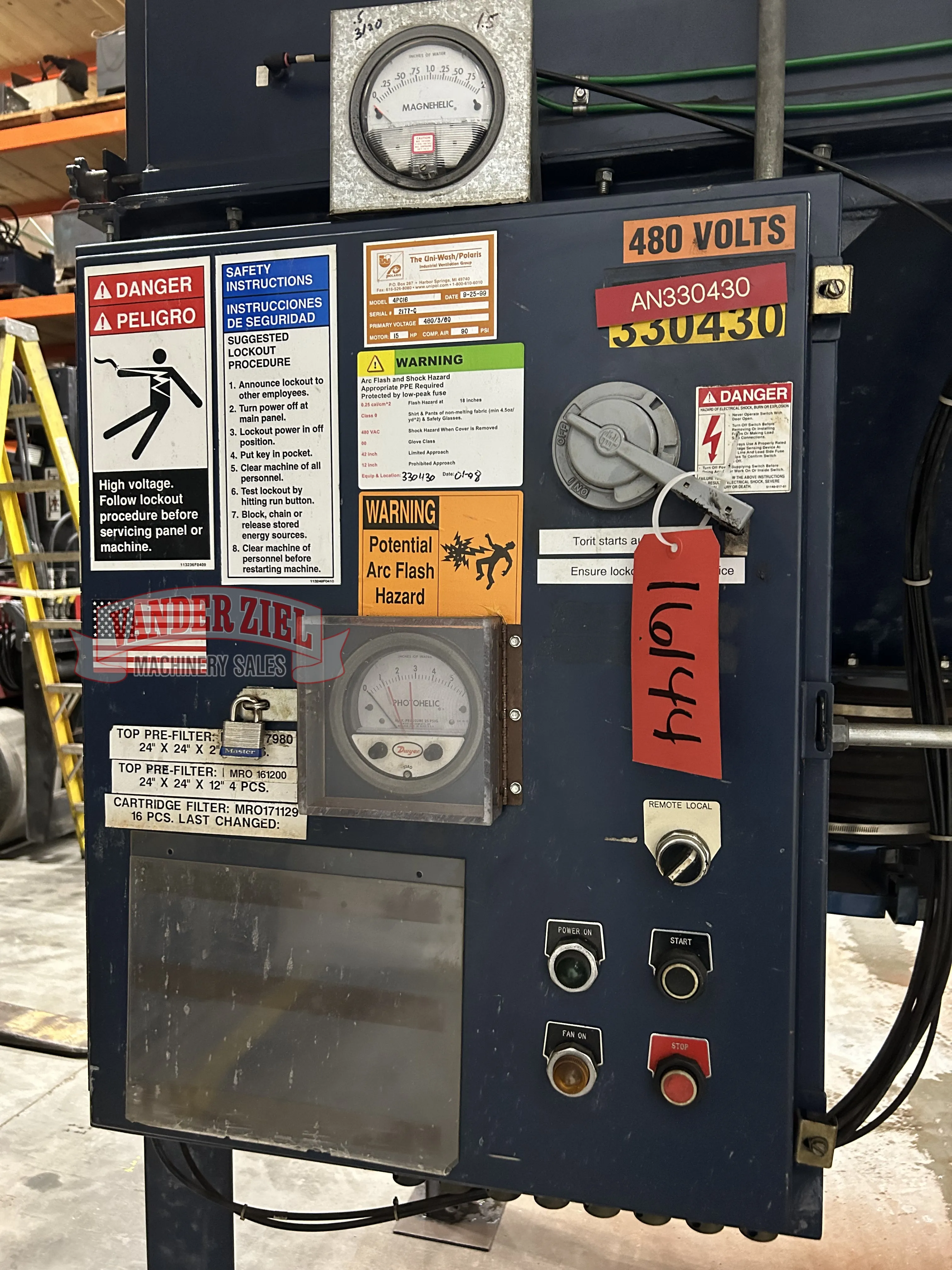 Uni-Wash / Polaris Dust Collector, Model 4PC16 - Prefetch Image 37595