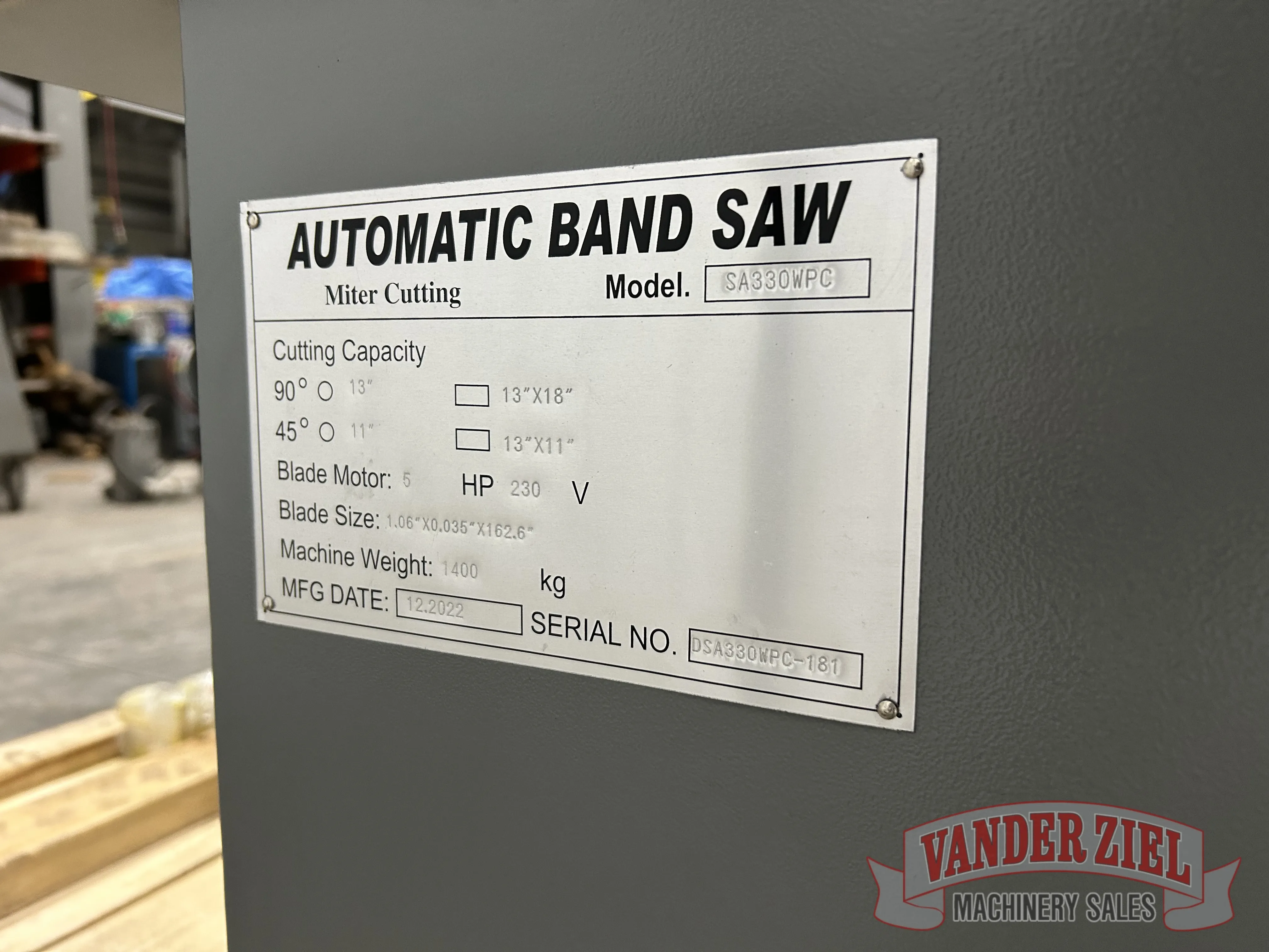 Marvel Spartan Model SA330WPC Horizontal Saw - NEW - Prefetch Image 38000