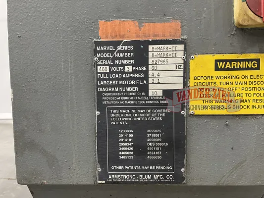 Marvel Series 8 Mark II Tilt Frame Vertical Bandsaw, 18” x 22” - Gallery Thumbnail 7