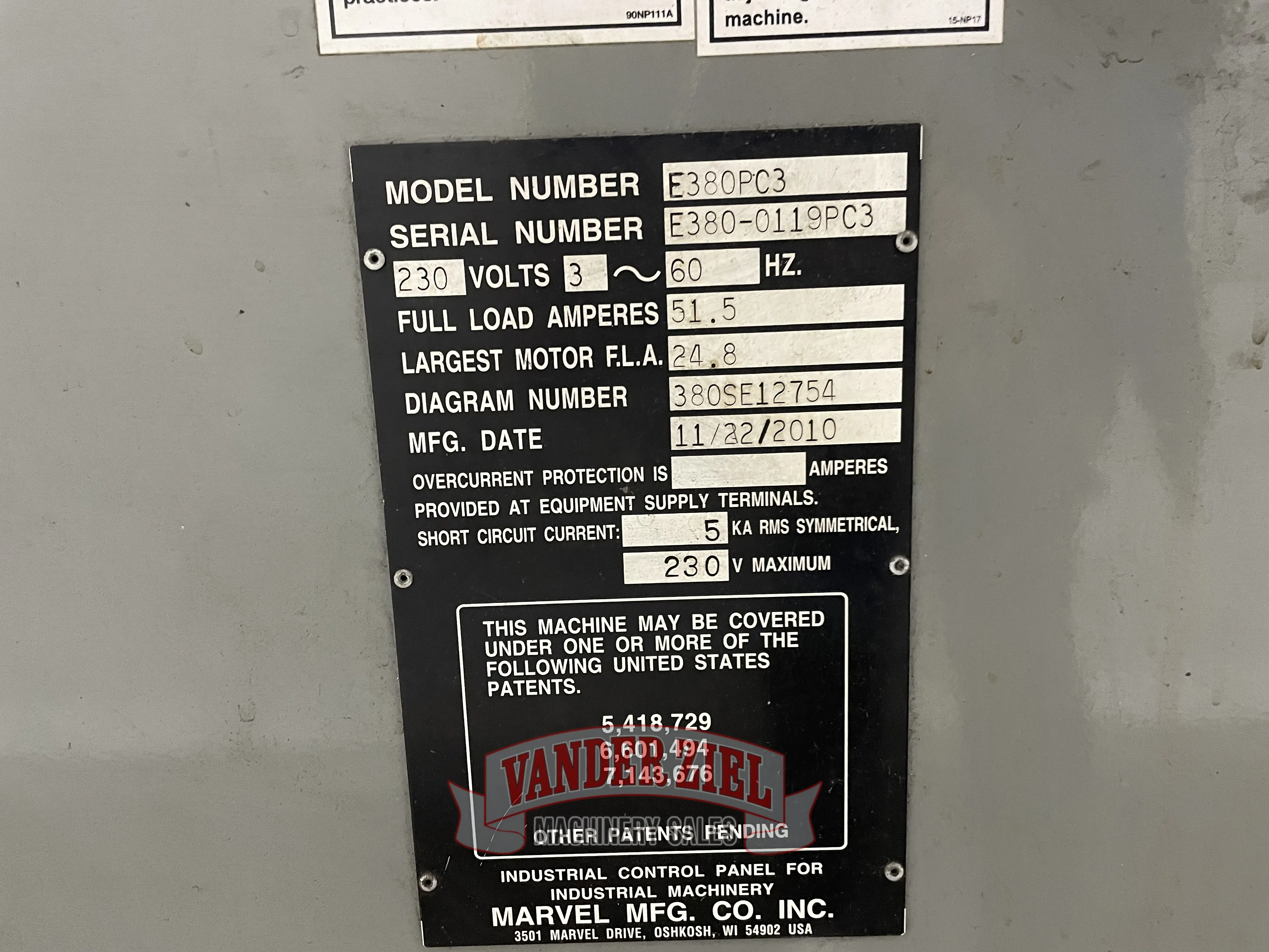 Marvel 15” x 20” Vertical Tilt Frame Automatic Saw, Model E380A PC3 - Prefetch Image 38421