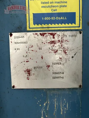 DoAll 2024-V5 High Column Vertical Saw - Gallery Thumbnail 8