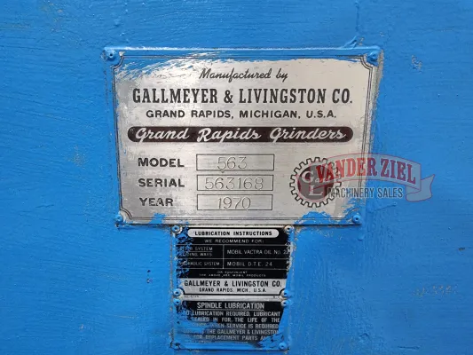 Gallmeyer & Livingston 14” x 36” Hydraulic Surface Grinder, Model 563 - Gallery Thumbnail 4