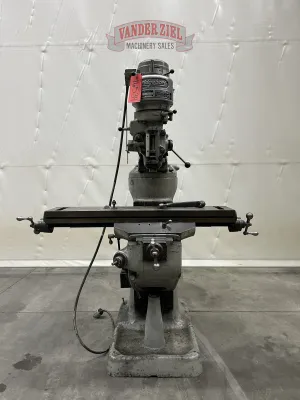 Bridgeport Step Pulley Vertical Knee Mill, 9” x 42” Table, 1 HP