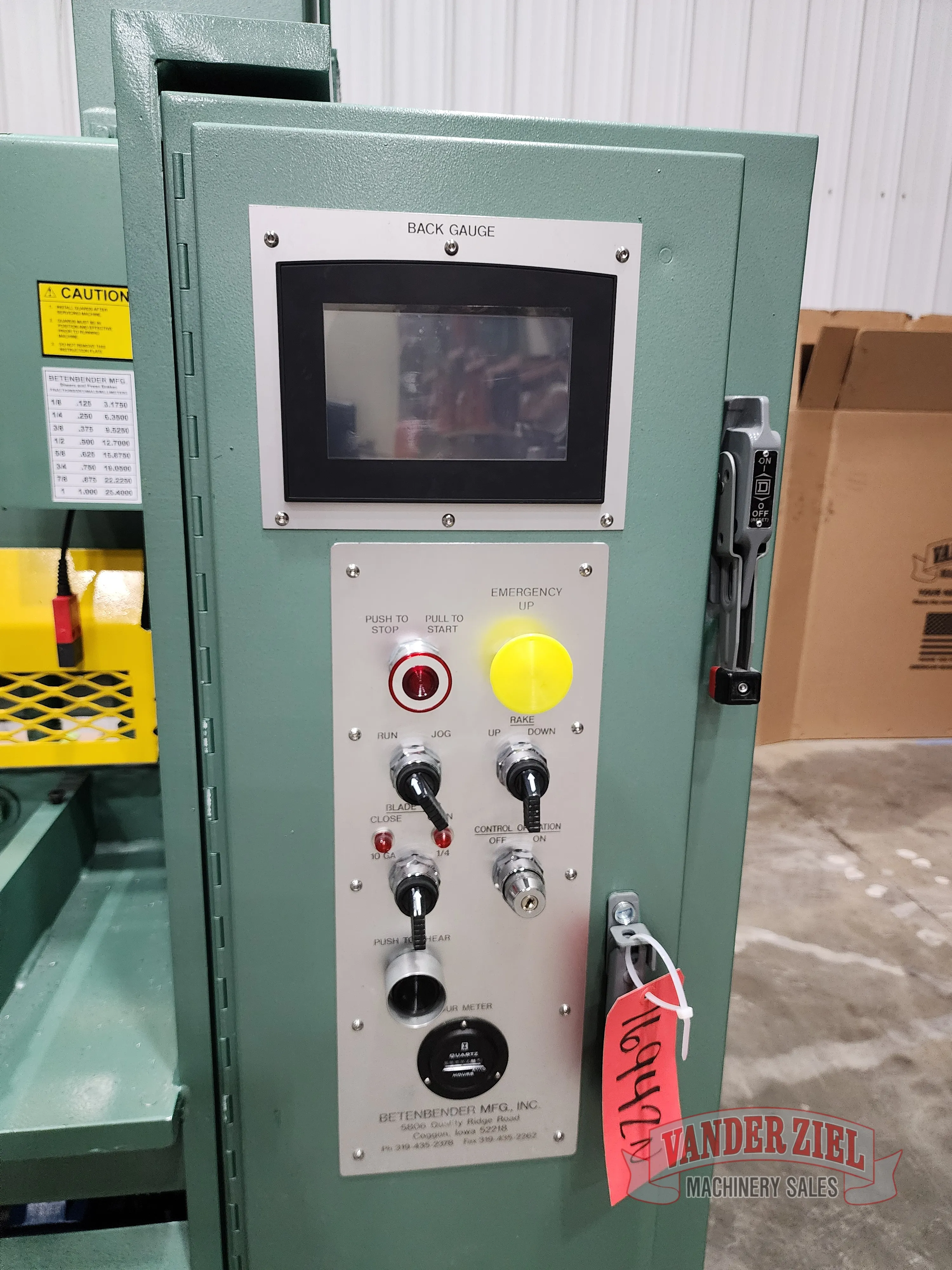 Betenbender 10' x 1/4" Low Profile Shear, Model 10'-250 - Prefetch Image 42399