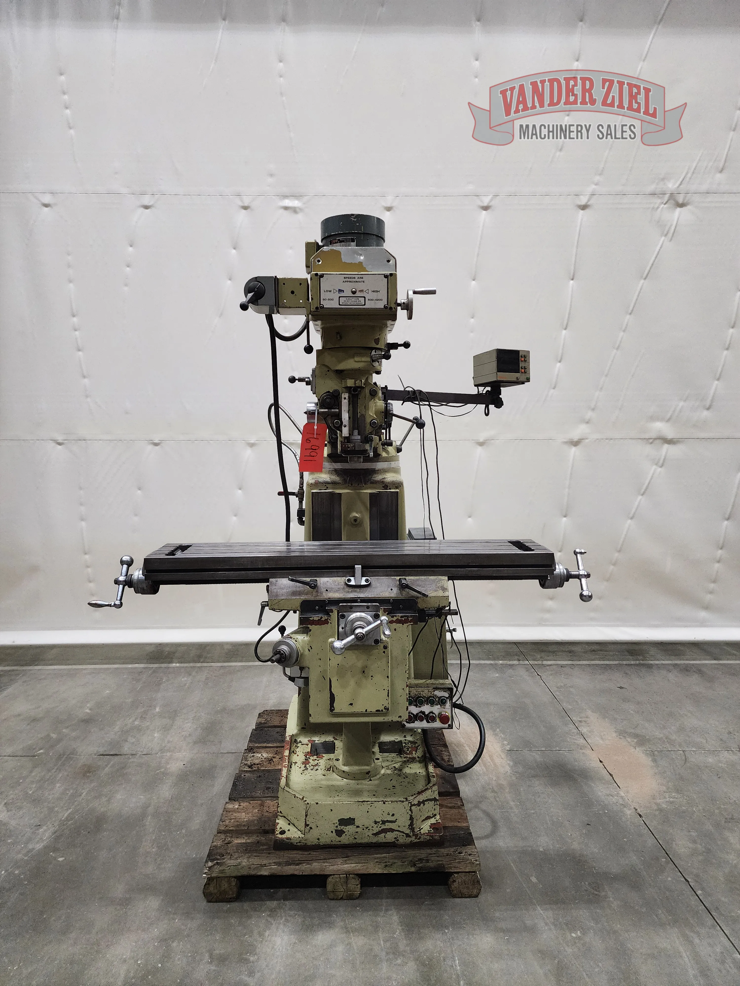Wells Index Vertical Knee Mill, Model 1050, 10" x 50" Table, 3 HP - Main Image 1