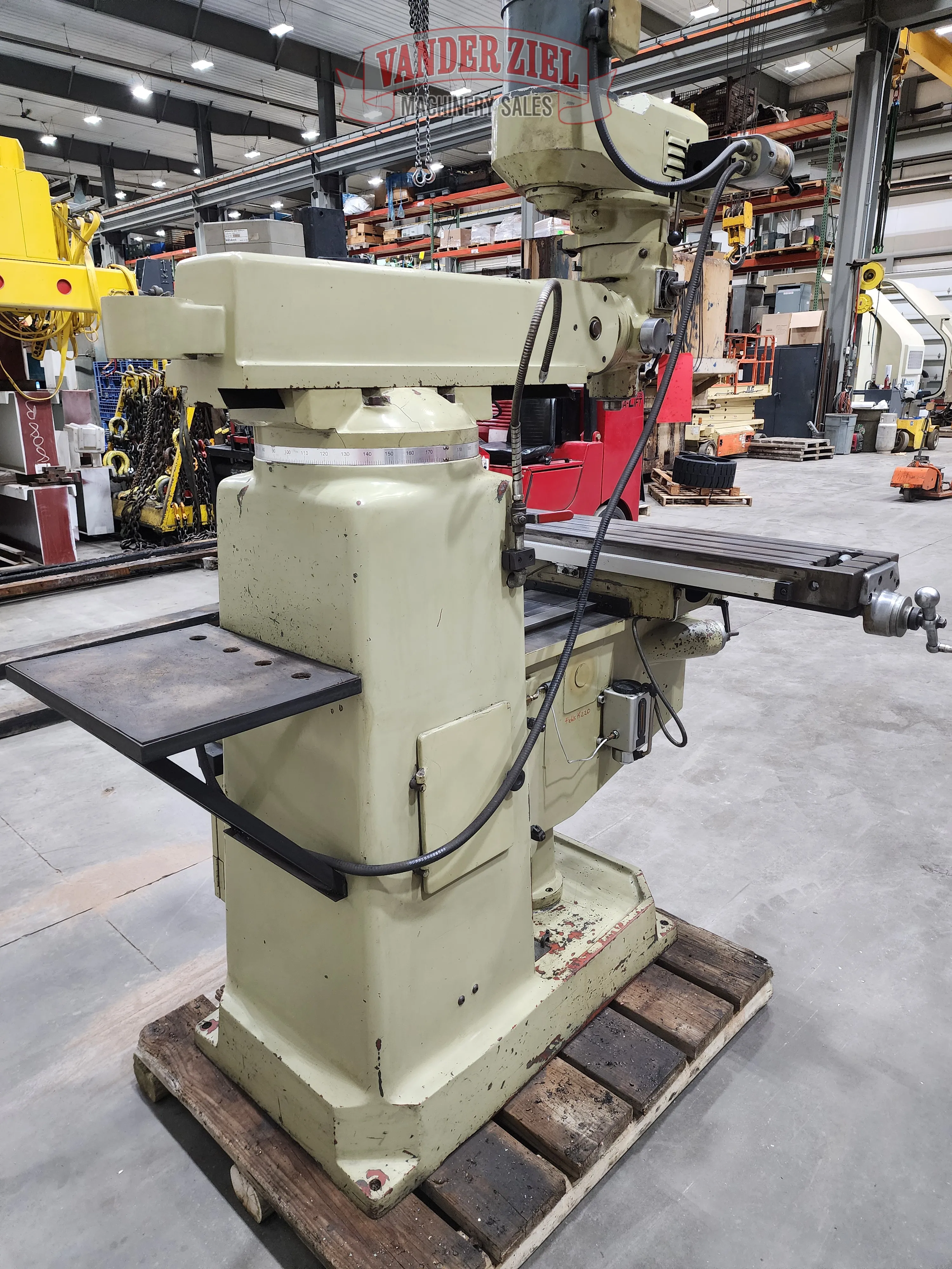 Wells Index Vertical Knee Mill, Model 1050, 10" x 50" Table, 3 HP - Prefetch Image 42659