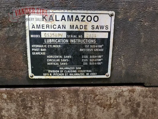 Kalamazoo Cold Saw, Model CS350PV - Gallery Thumbnail 6