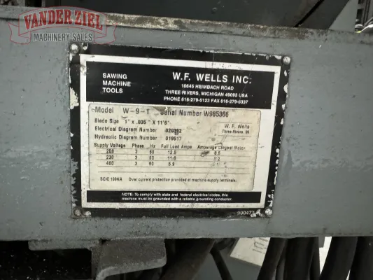 WF Wells Model W-9 Horizontal Saw - Gallery Thumbnail 7
