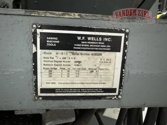 WF Wells Model W-9 Horizontal Saw - Gallery Thumbnail 8