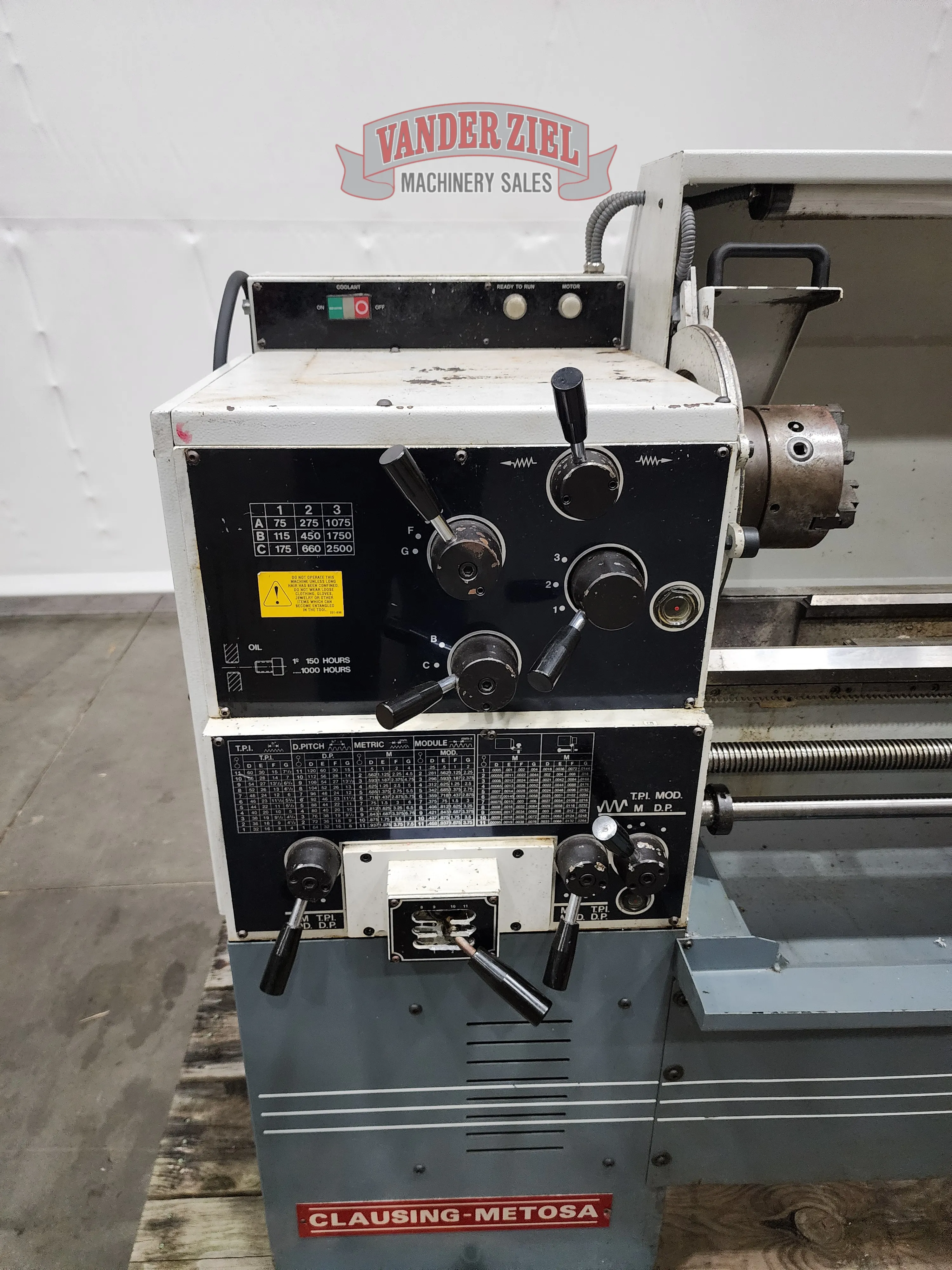 Clausing Metosa 13” x 40” Geared Head Lathe, Model C1340S - Prefetch Image 43579