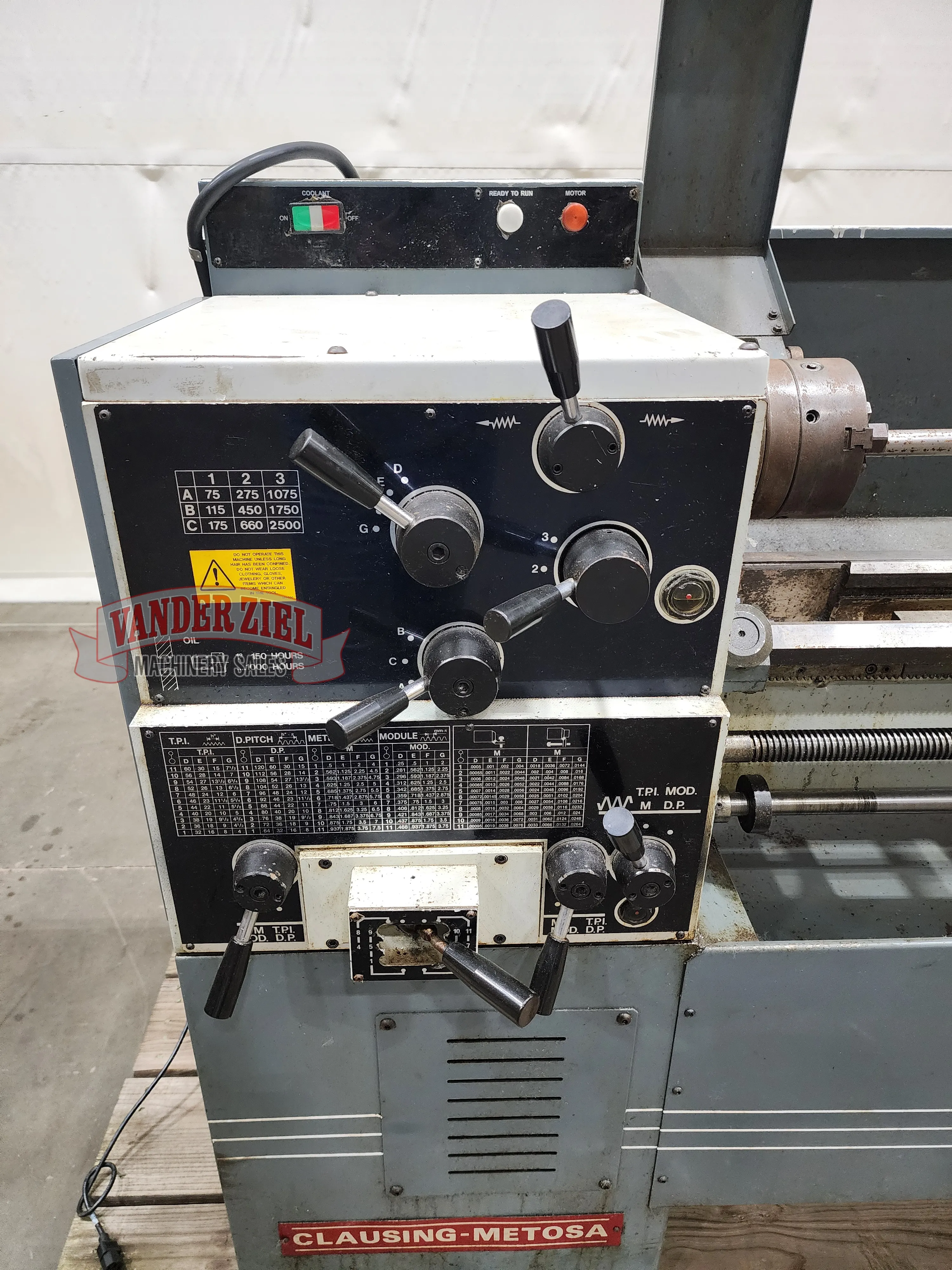 Clausing Metosa 13” x 40” Geared Head Lathe, Model C1340S - Prefetch Image 43598
