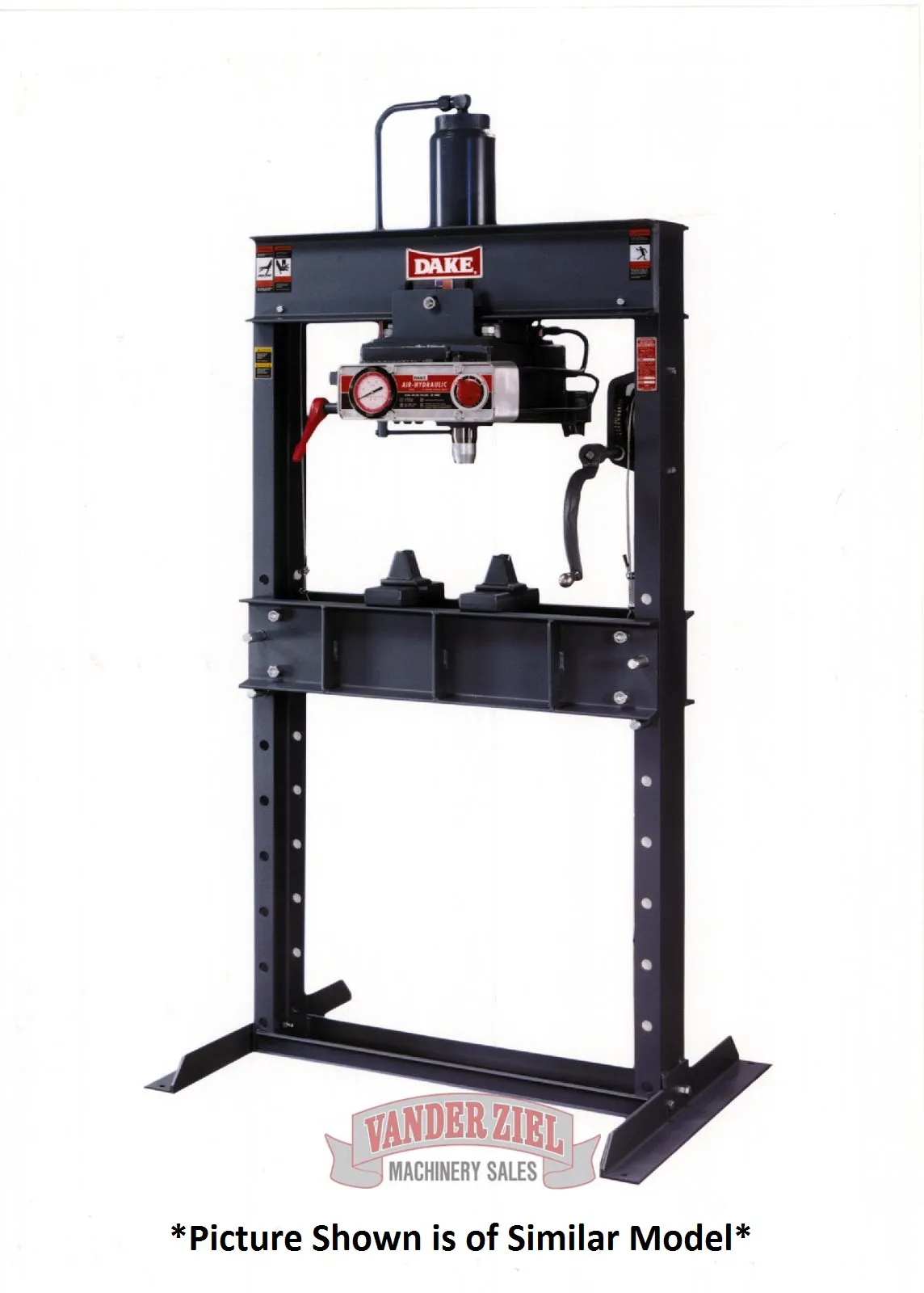 Dake 25 Ton Air Operated H-Frame Press, Model 6-425 - NEW - Main Image 1