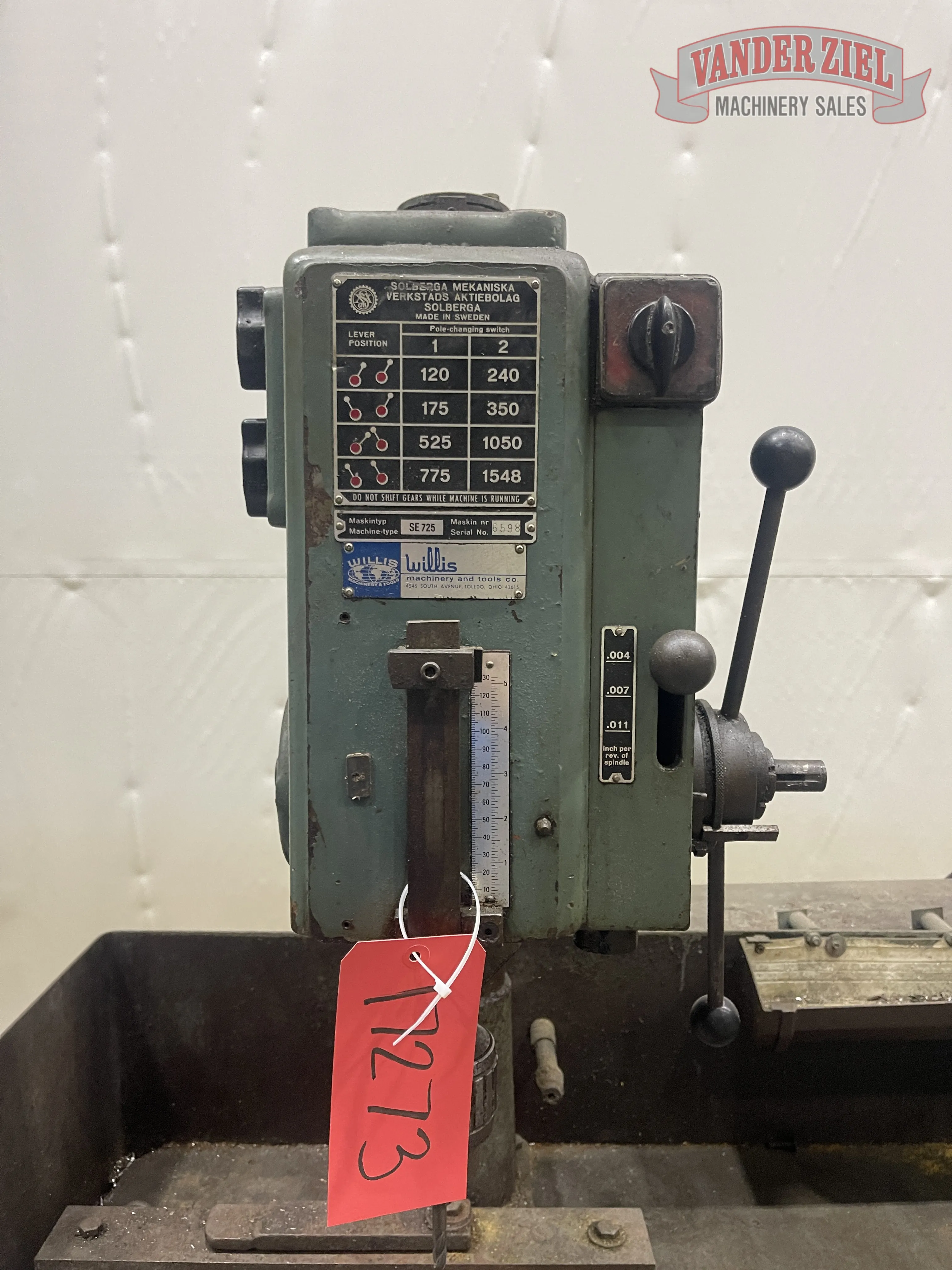 Willis Solberga 24" Drill Press, Model SE725 - Prefetch Image 44439
