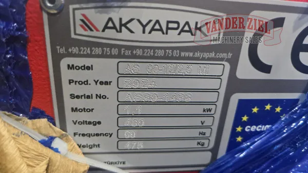 Akyapak 4'x11 GA 3 Roll Initial Pinch Plate Roll, Model AS90-12/2.5 - NEW - Gallery Thumbnail 9
