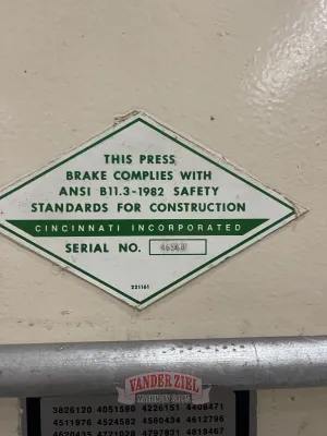 Cincinnati 8’ x 175 Ton Hydraulic Press Brake, Model 175 FMII x 6 - Gallery Thumbnail 6