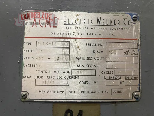 Acme Electric Welder Co. Mdl. PT1S-18-100 Spot Welder - Gallery Thumbnail 2
