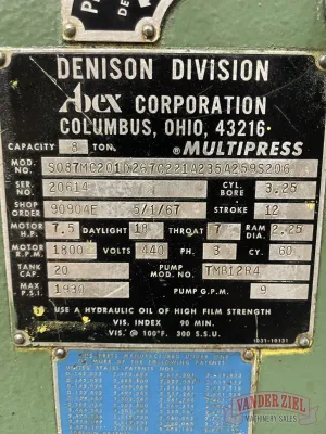 Denison 8-Ton Multipress - Gallery Thumbnail 2