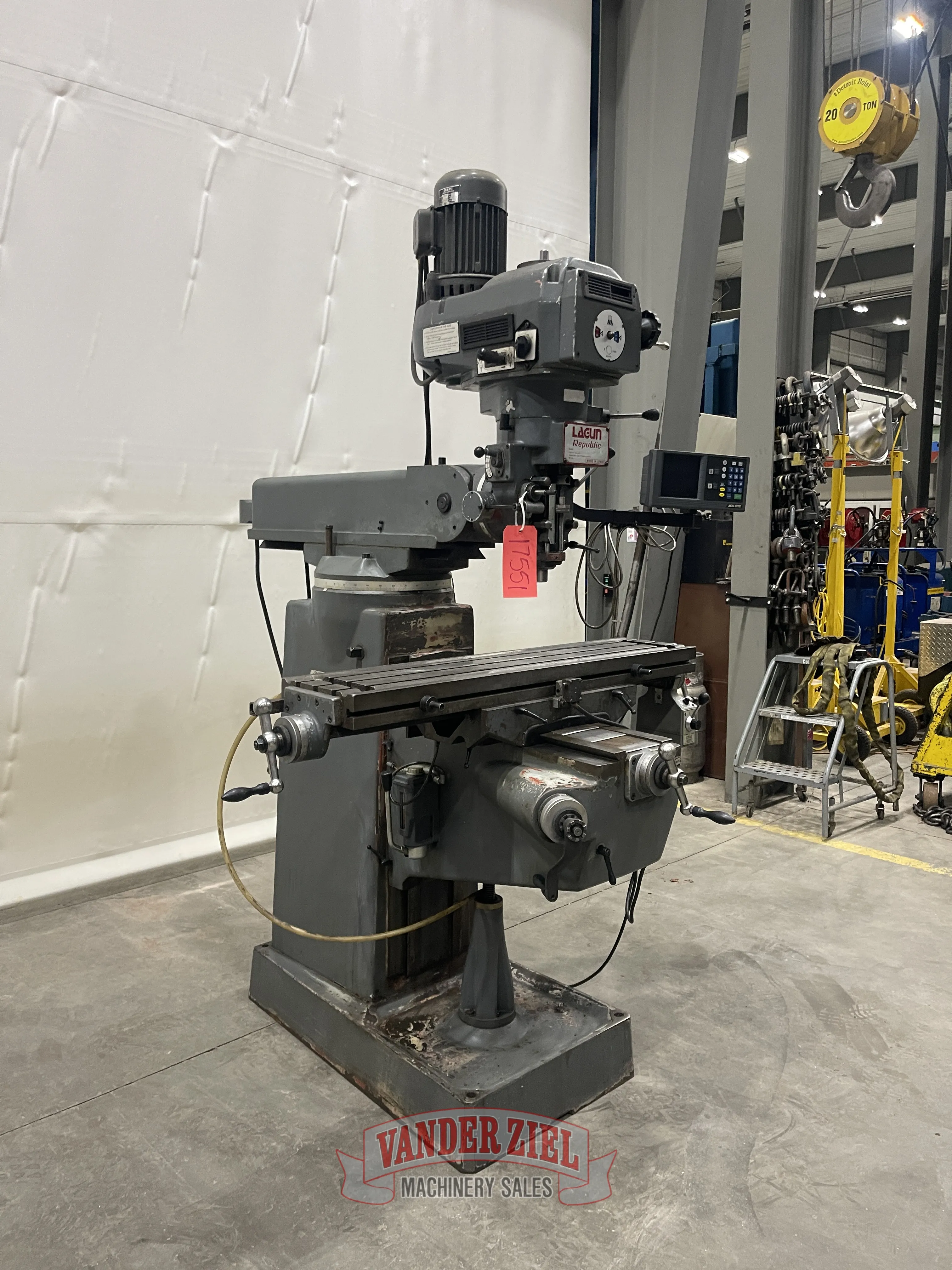 Lagun 10" x 44" Table Vertical Knee Mill, Model FTV-1, 3 HP - Prefetch Image 45877