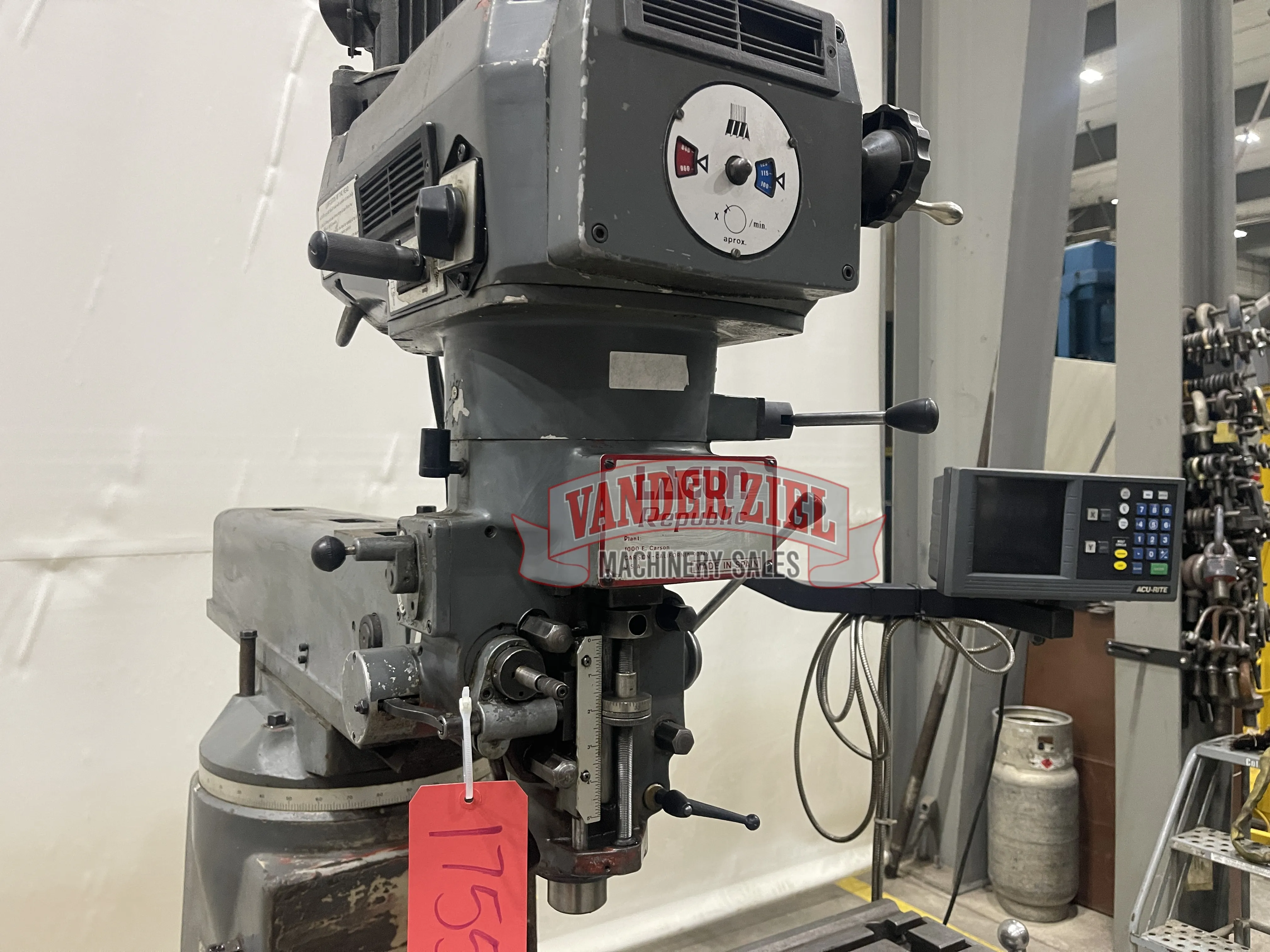 Lagun 10" x 44" Table Vertical Knee Mill, Model FTV-1, 3 HP - Prefetch Image 45882