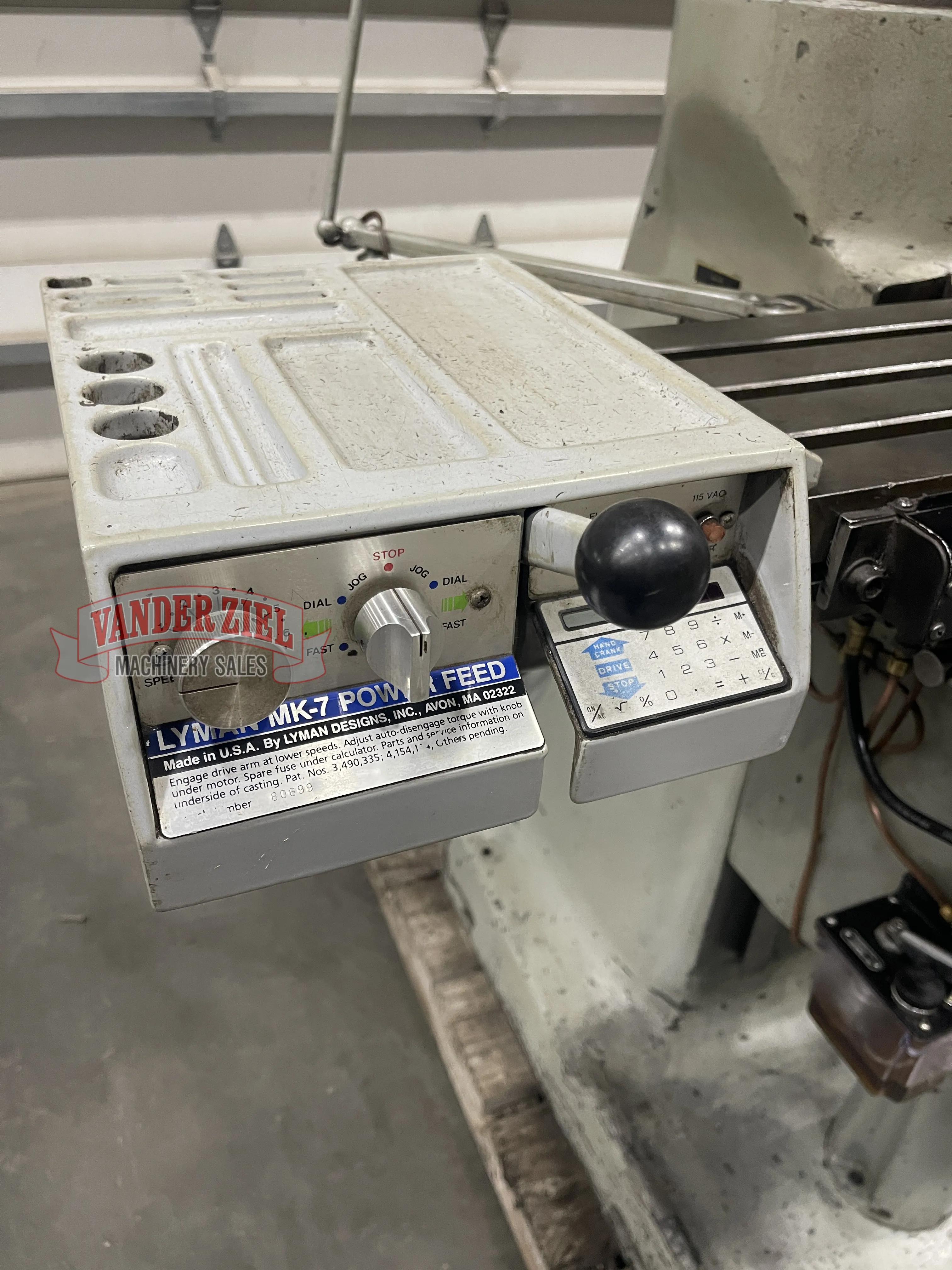 Bridgeport Step Pulley Vertical Knee Mill, 9” x 42” Table, 1 HP - Prefetch Image 46010