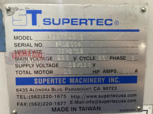 Supertec 10" x 20" Cylindrical Grinder, Model G25P-50NC - Gallery Thumbnail 10