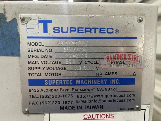 Supertec 10" x 20" Cylindrical Grinder, Model G25P-50NC - Gallery Thumbnail 11