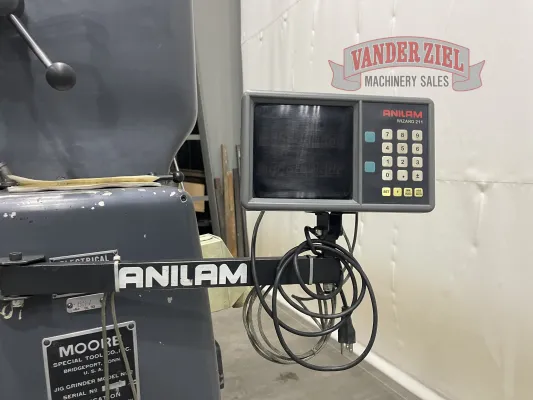 Moore No. 2 Jig Grinder, 19" x 10" T-Slotted Table, Auto Feed, Anilam Wizard 211 2-Axis DRO,  5" x 10" Magnetic Chuck - Gallery Thumbnail 7