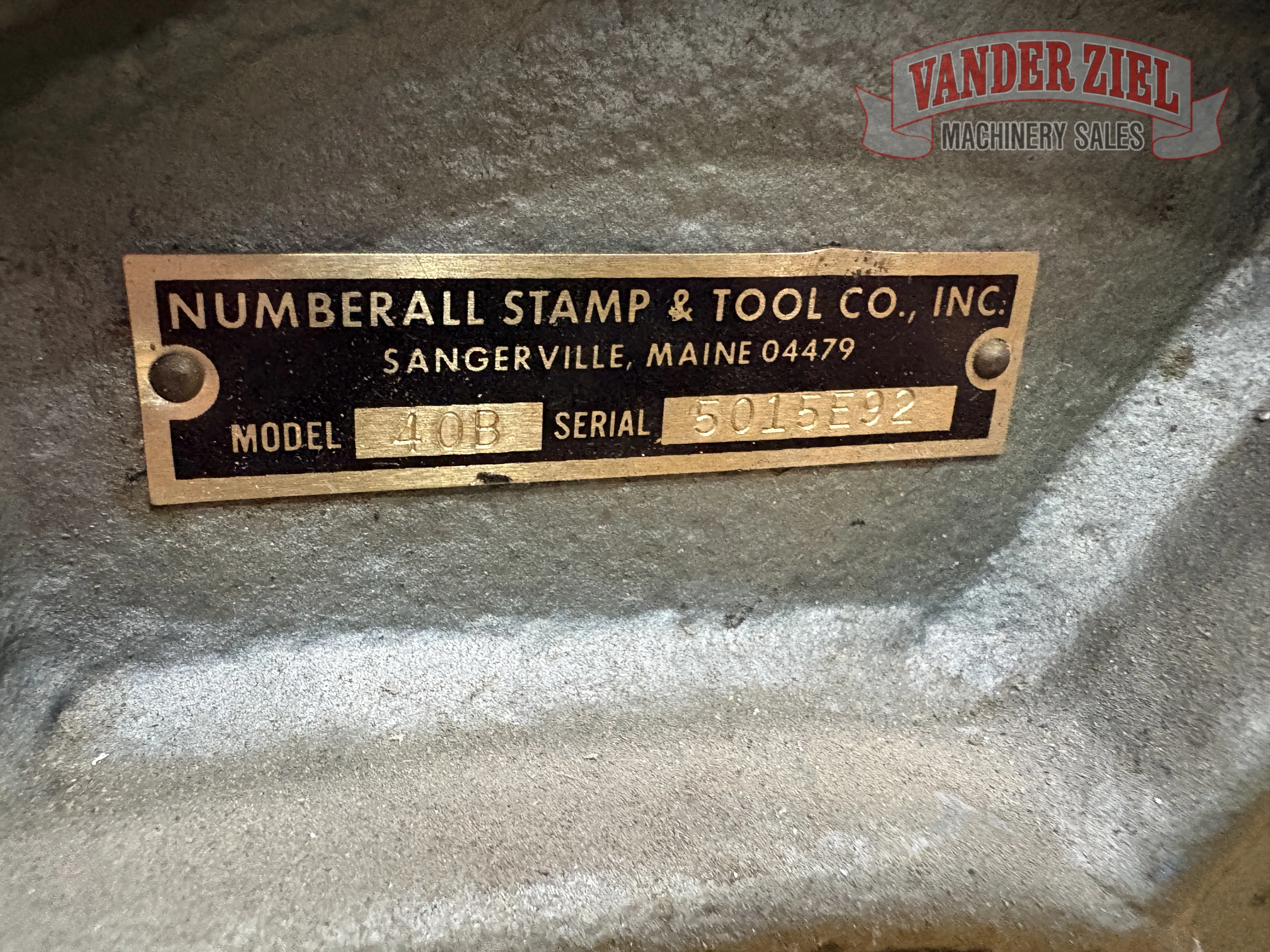 Numberall Model 40B Number Stamping Machine - Prefetch Image 46979