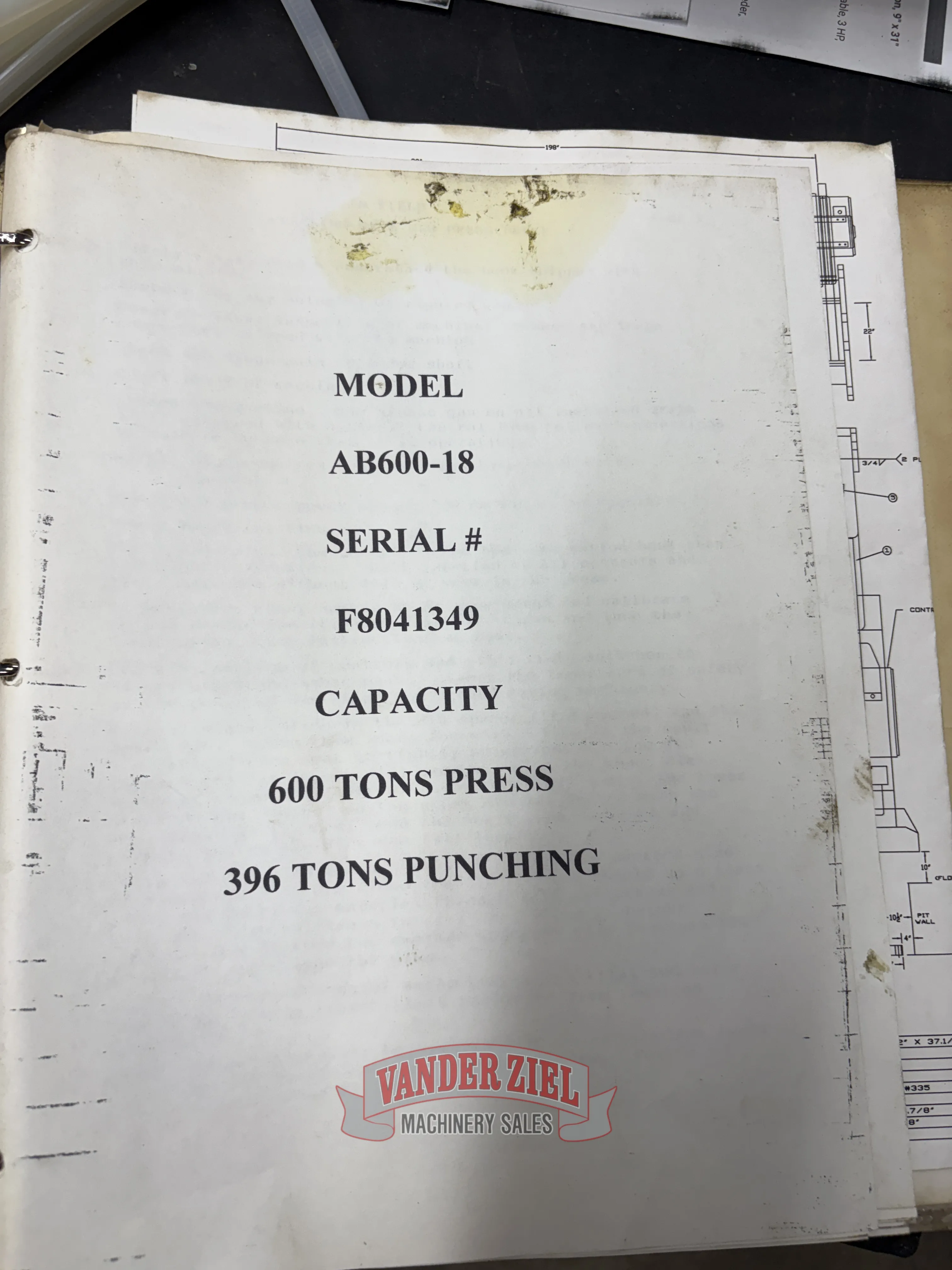 Standard 20' x 600 Ton Press Brake - Prefetch Image 47132