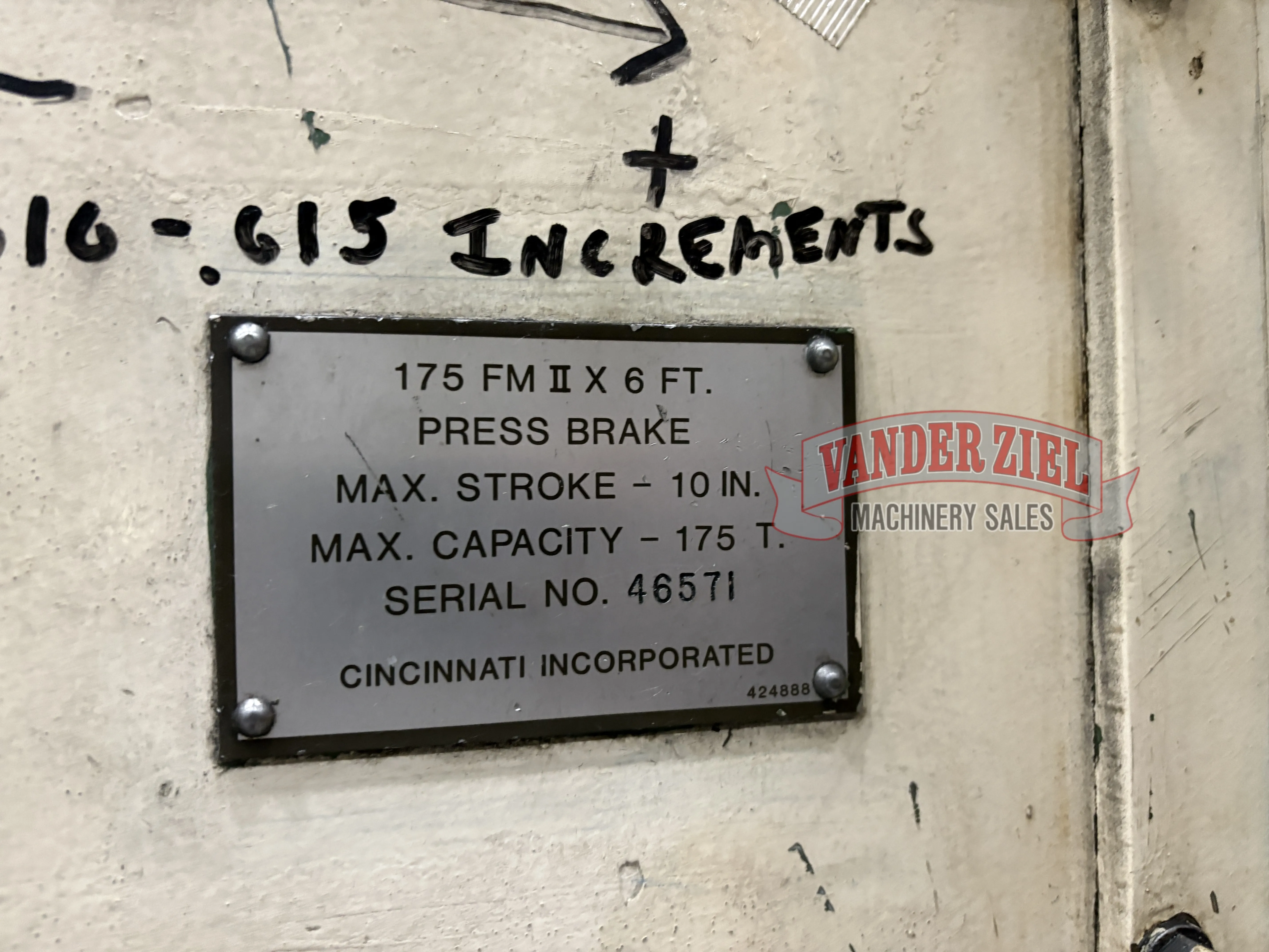 Cincinnati 8’ x 175 Ton Hydraulic Press Brake, Model 175 FMII x 6 - Prefetch Image 47273