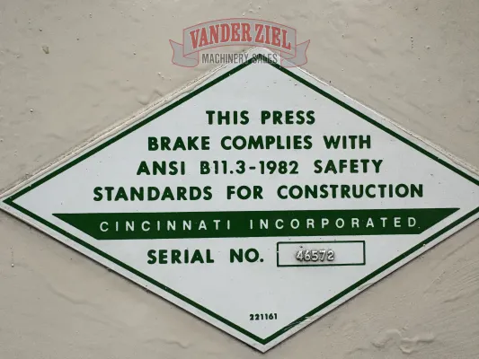 Cincinnati 8’ x 175 Ton Hydraulic Press Brake, Model 175 FMII x 6 - Gallery Thumbnail 10