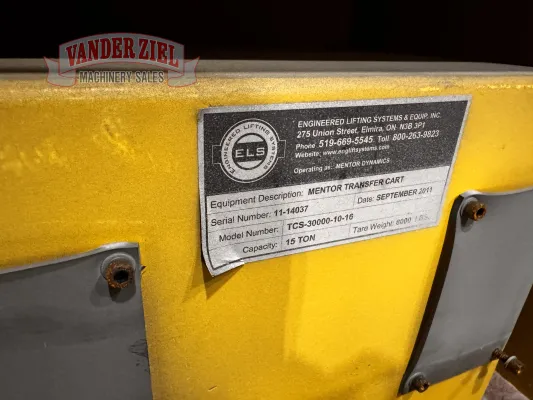 Engineered Lifting System 15 Ton Die Transfer Cart, Model TCS-30000-10-16 - Gallery Thumbnail 12
