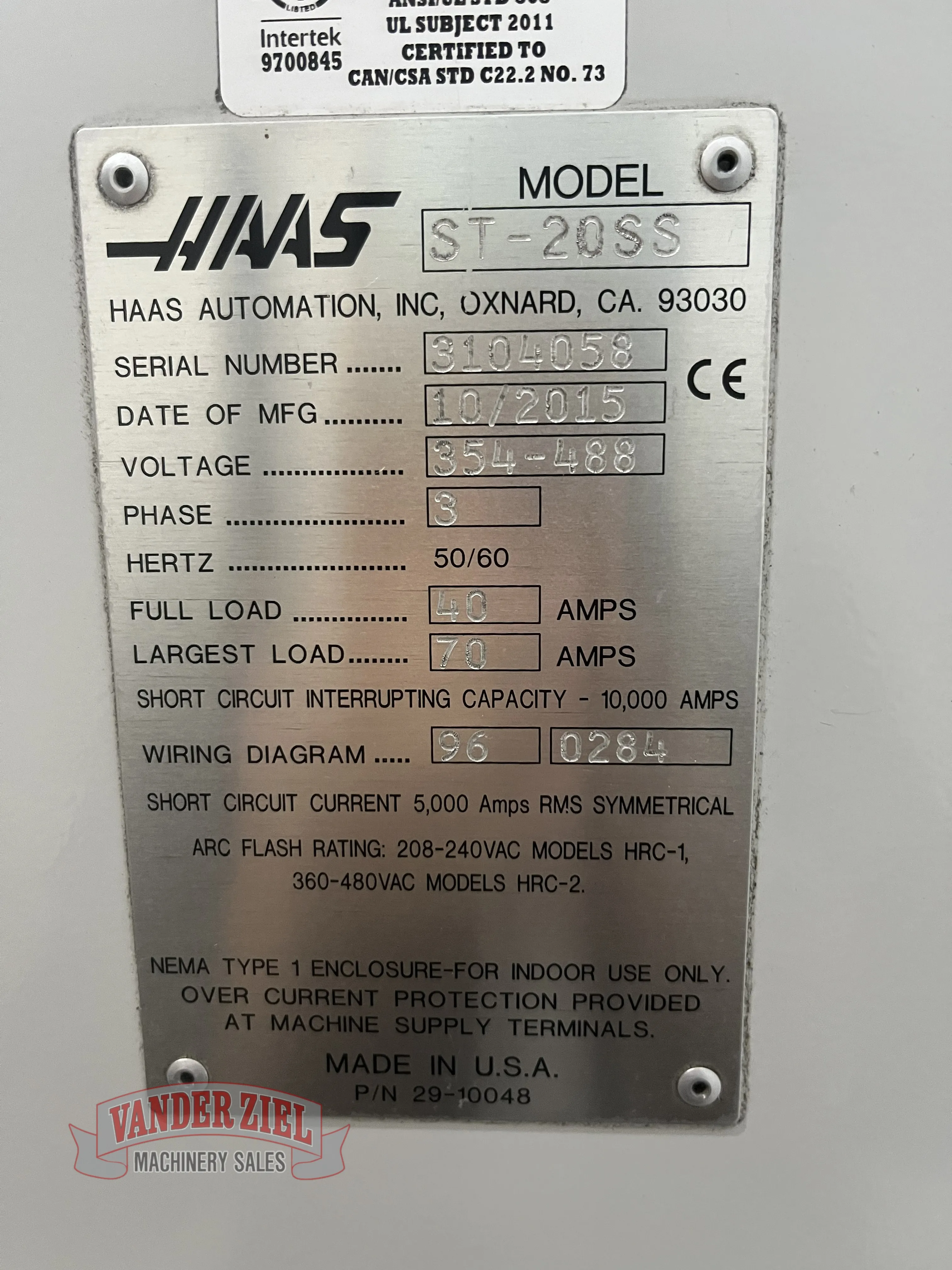 Haas ST-20SS CNC Turning Center, 2015 - Prefetch Image 47618