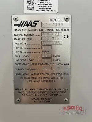 Haas ST-20SS CNC Turning Center, 2015 - Gallery Thumbnail 6