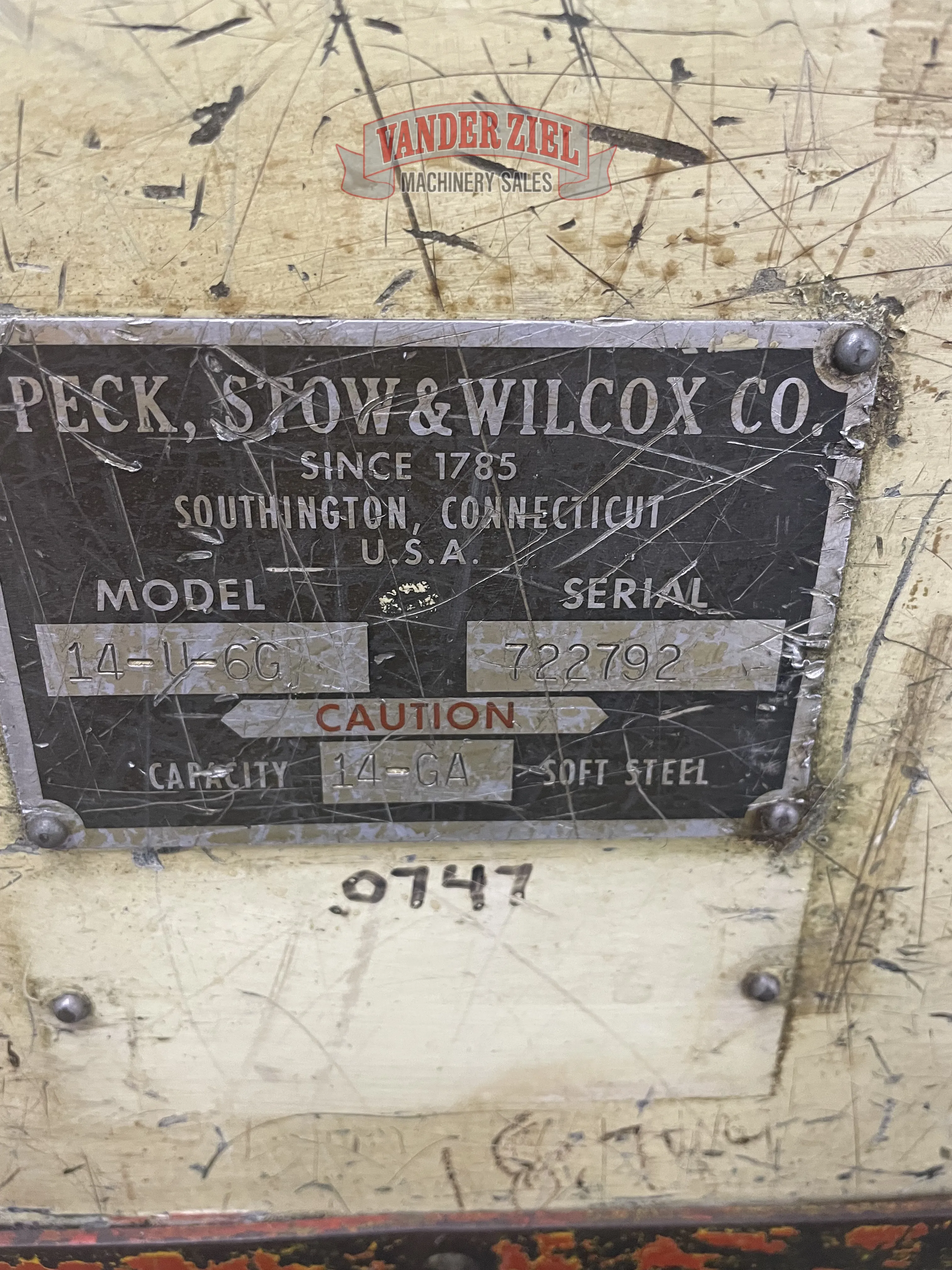 Pexto 6' x 14 Gauge Shear, Model 14-U-6G - Prefetch Image 47710