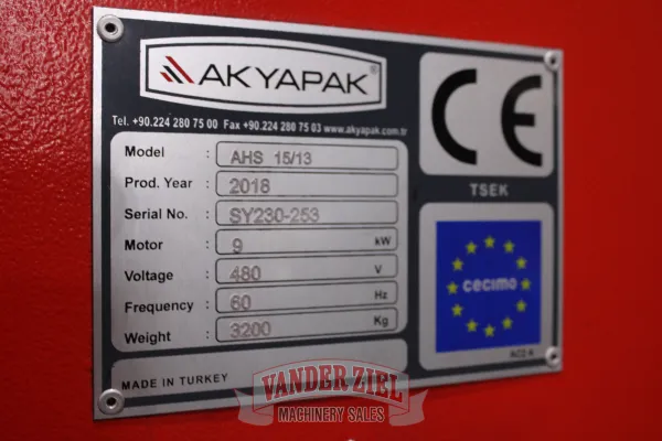 Akyapak 5' x 1/2" Four Roll Plate Roll, Model AHS 15/13 - Gallery Thumbnail 6